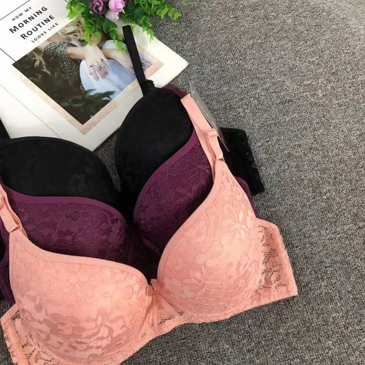 Black Lacy Padded T-Shirt Bra - Wired / Non-WIred