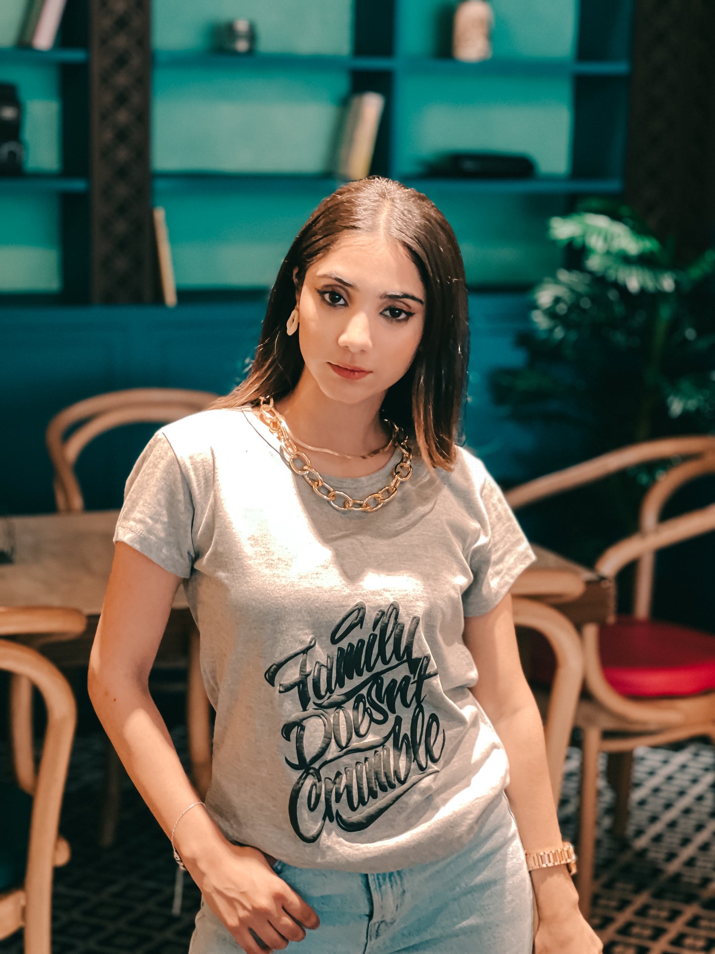 Short Sleeve Embosed T-shirts - Family Doesn't Crumble