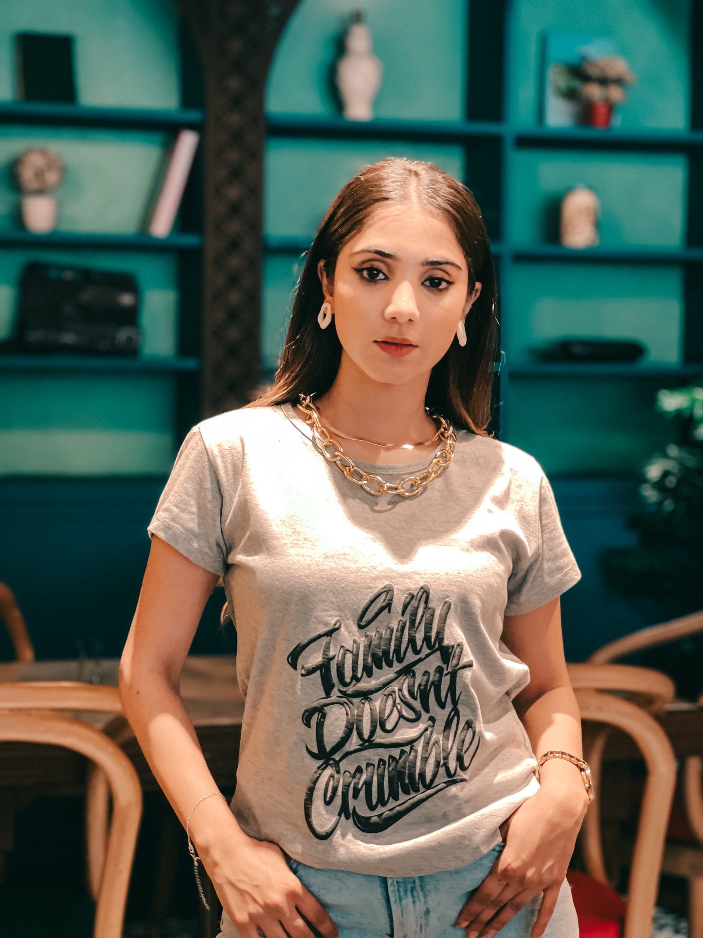 Short Sleeve Embosed T-shirts - Family Doesn't Crumble