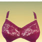 Maroon Luxury Non Padded Knitted Cotton Bra with Soft Mesh