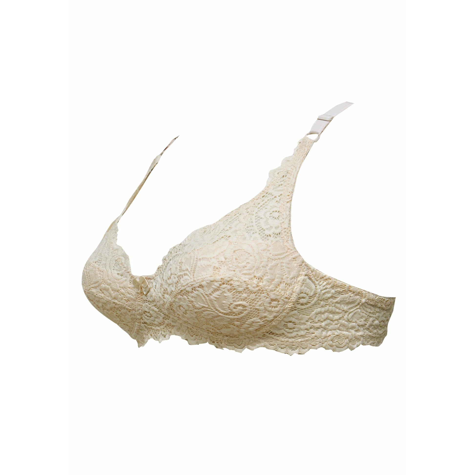 Marron Broom - Wired / Non-Wired Light Padded European Lace Bra - Espicopink