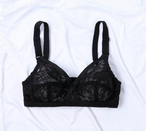 Nylon Cross Non Padded Lacy Bra - Espicopink