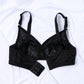 Black Nylon Cross Non Padded Lacy Bra - Espicopink