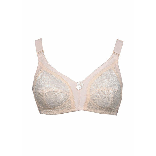 Nettle - Knitted Cotton Non-Padded Wirefree Bra with Lace Touch