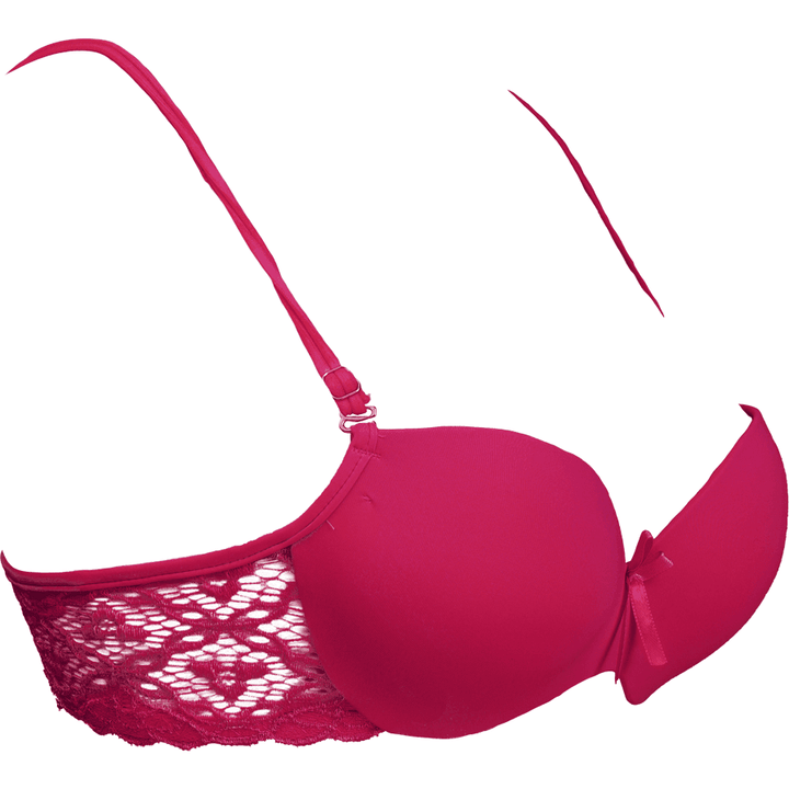 Maroon Medusa Padded Balconette Bra - Espicopink
