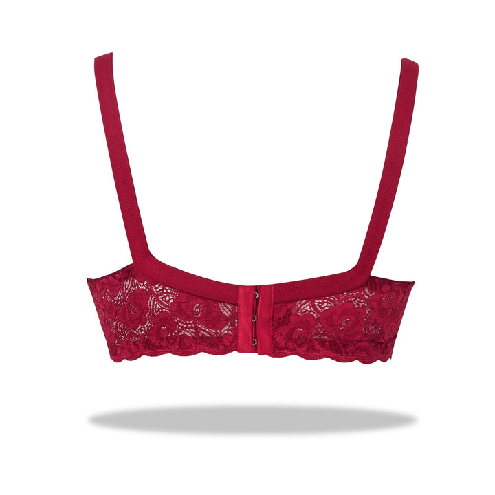 Skin Marvel - Non Padded Wirefree Stretchable Bra with Lacy Cups - Espicopink