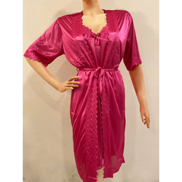 Blazing Silk Nightwear (Slip & Gown) - Espicopink
