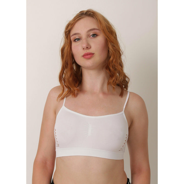 White Non-Padded Scilla Sports Bra - Espicopink