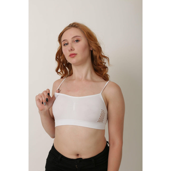 White Non-Padded Scilla Sports Bra - Espicopink
