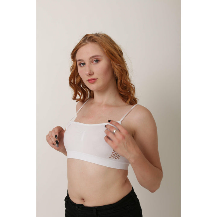 White Non-Padded Scilla Sports Bra - Espicopink