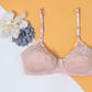Skin Saffron - Non Padded Embroidered Mesh Bra - Espicopink