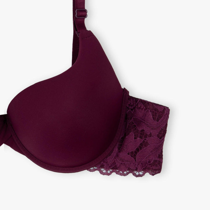 Maroon Sugar Lacy Bra - Espicopink