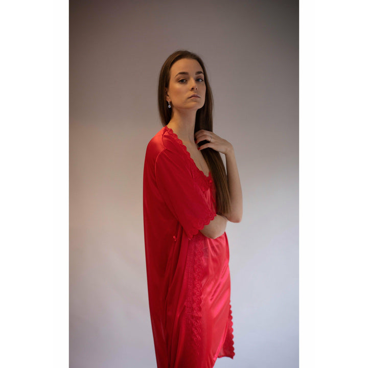 Blazing Silk Nightwear (Slip & Gown) - Espicopink