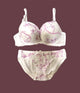 White & Pink Wedding Padded Bra and Panty Set