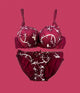 Maroon Wedding Padded Bra and Panty Set