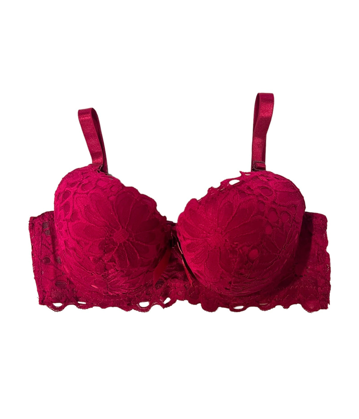 Maroon Padded Mesh Bra