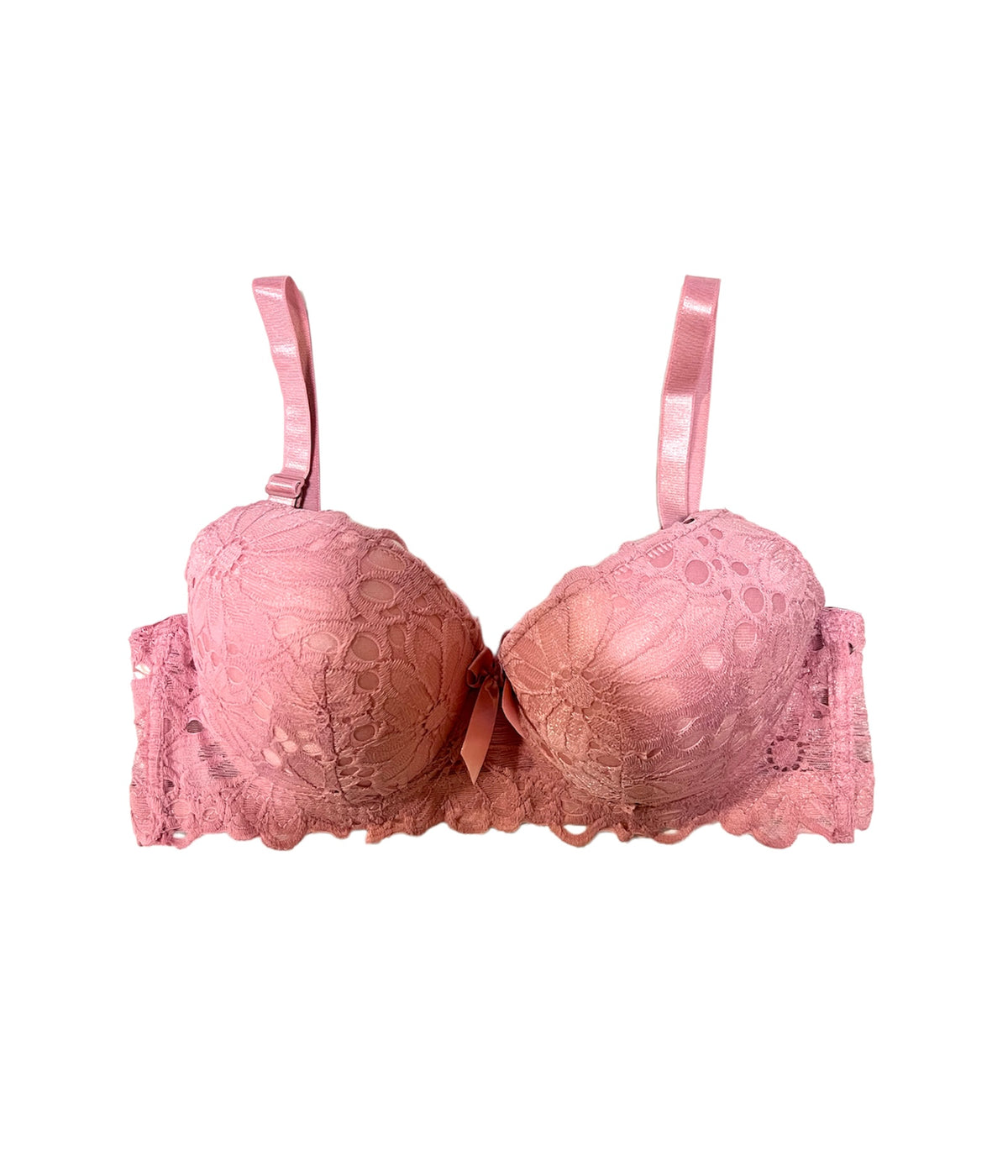 Beige Padded Mesh Bra