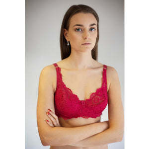 Broom Tea-Pink Wired / Non-Wired Light Padded European Lace Bra - Espicopink