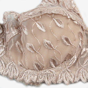 Zinnia - Floral Mesh Low Cut Wired / Non-Wired Full Cup Firm Hold Bra - Espicopink