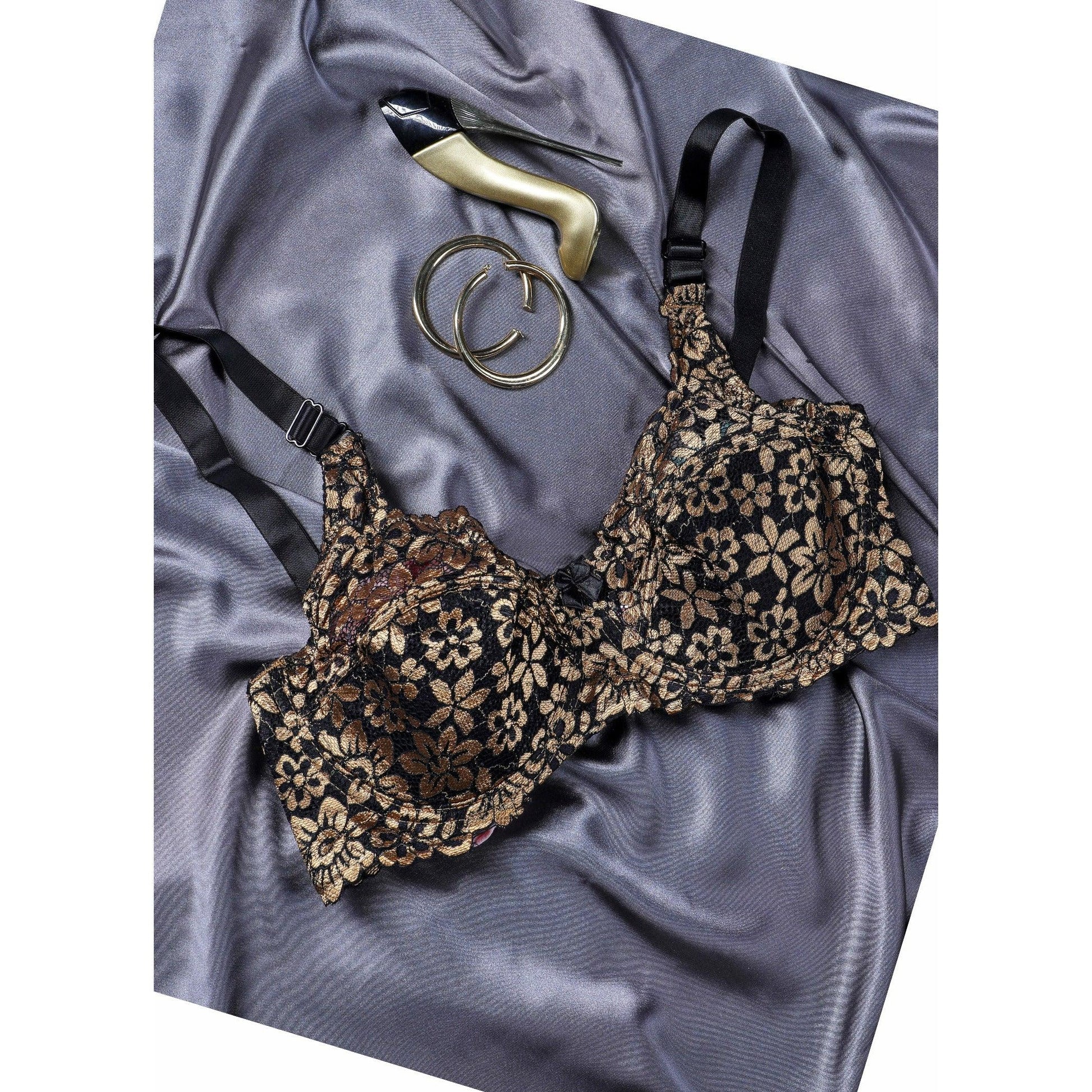 Spirea - Light Padded Wired / Non Wired Floral Mesh Bra - Espicopink